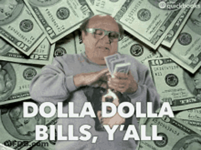 Danny Devito Throwing Money Meme GIF
