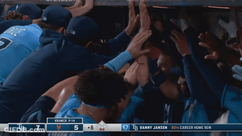Danny Jansen's 80Th Home Run Celebrated By Rays GIF