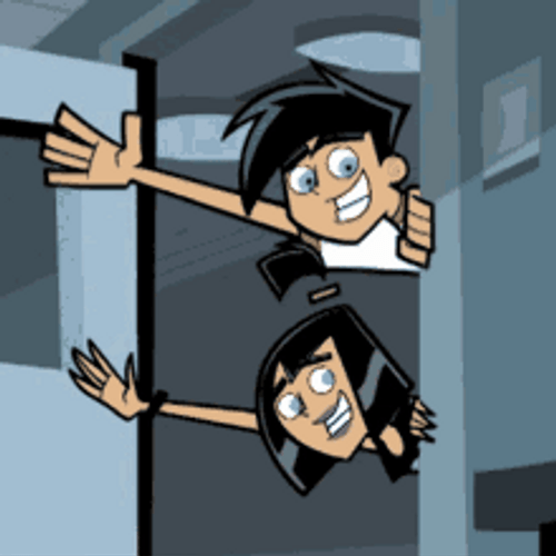 Danny Phantom And Samantha Manson Waving Goodbye GIF
