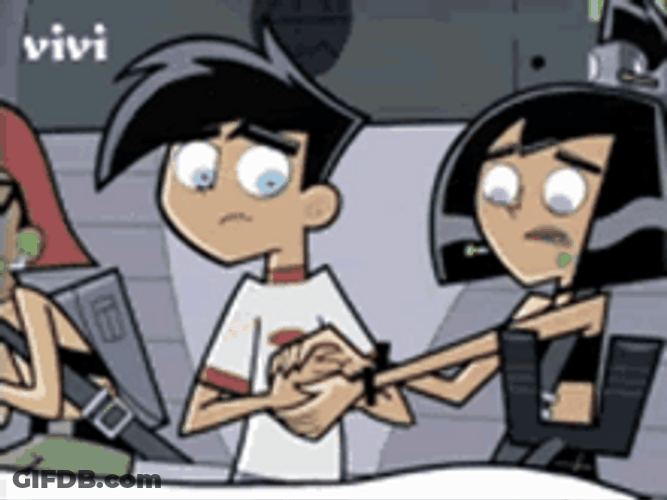Danny Phantom Holding Hands With Samantha Manson GIF