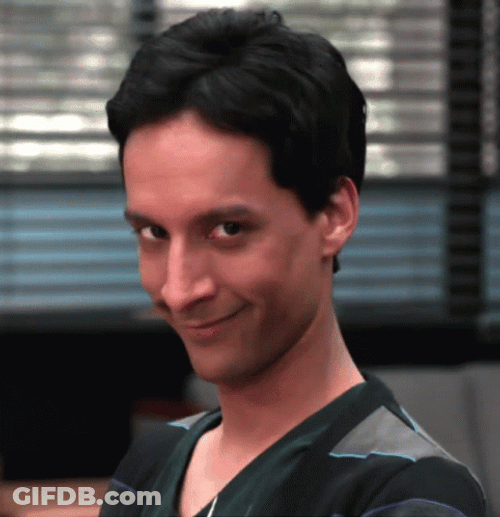 Danny Pudi Sneaky Eyebrows Raise GIF