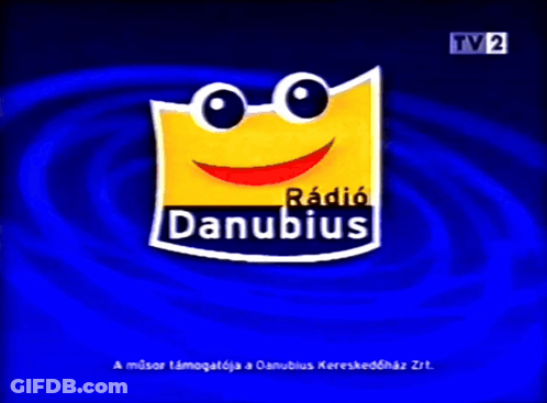 Danubius Logo On Blue Background With TV 2 GIF
