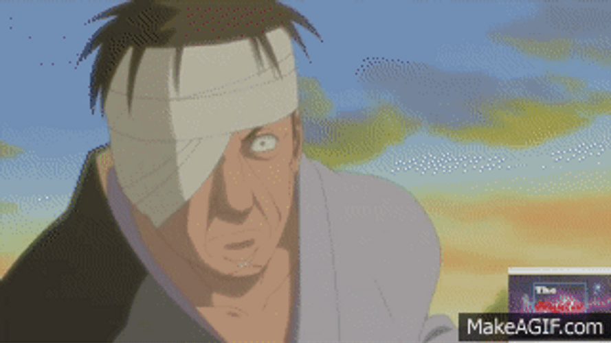 Danzo Shimura Beating Uchiha Shisui GIF