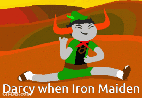 Darcy When Iron Maiden Is Written On The Bottom Of A Cartoon GIF