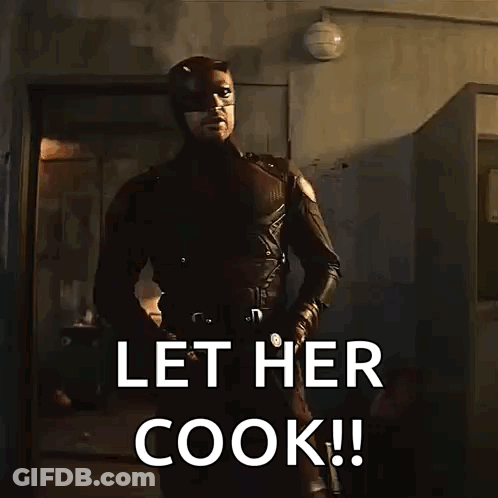 Daredevil Holding Sword Saying Let Her Cook GIF
