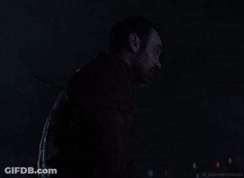 Daredevil Man With Knife In Neck GIF