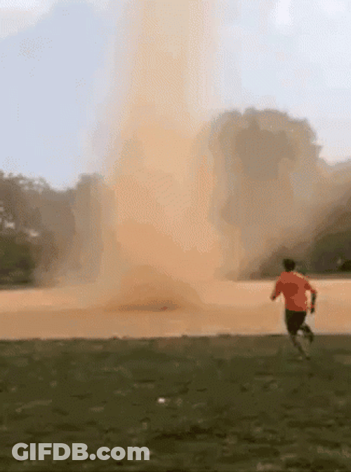 Daredevil Running Towards Mini Twister GIF