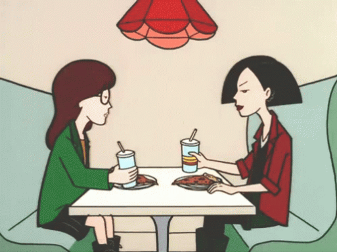 Daria Eating With Friend GIF