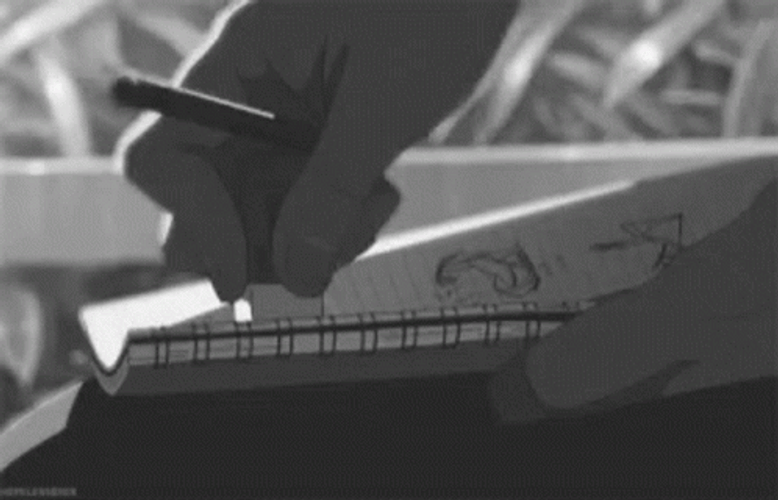 Dark Aesthetic Anime Writing Animation GIF