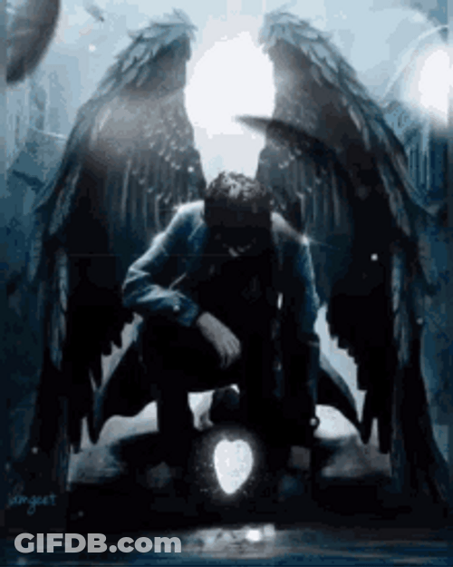 Dark Angel Falling From Sky GIF