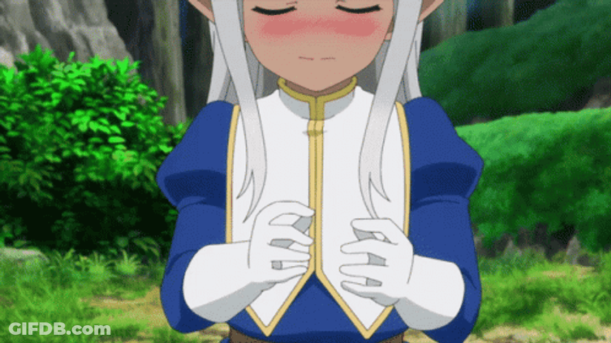 Dark Elf Carla Blushing Anime GIF