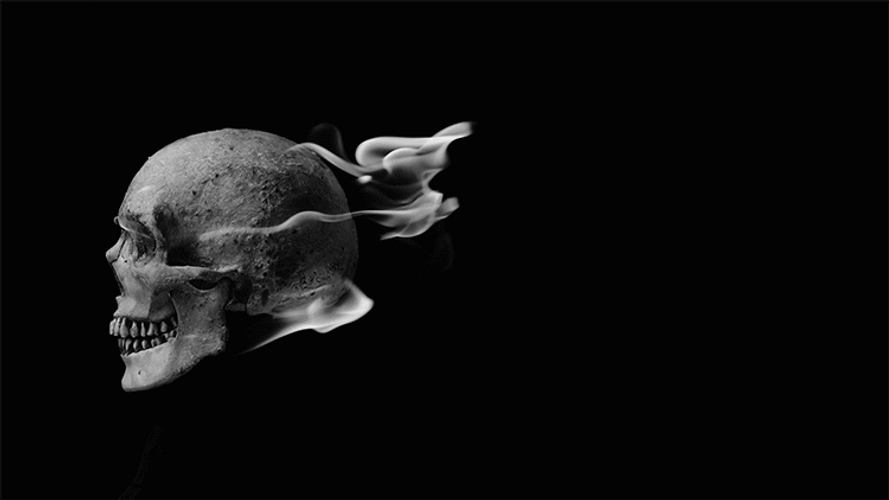 Dark Flaming Skull GIF