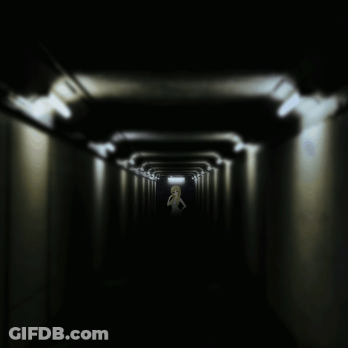 Dark Hallway With Light At End GIF