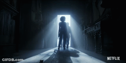 Dark Hallway With Netflix Logo GIF