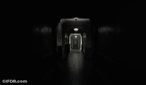 Dark Hallway With Picture On Wall GIF
