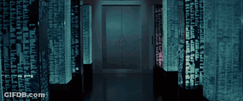 Dark Hallway With Red Light GIF