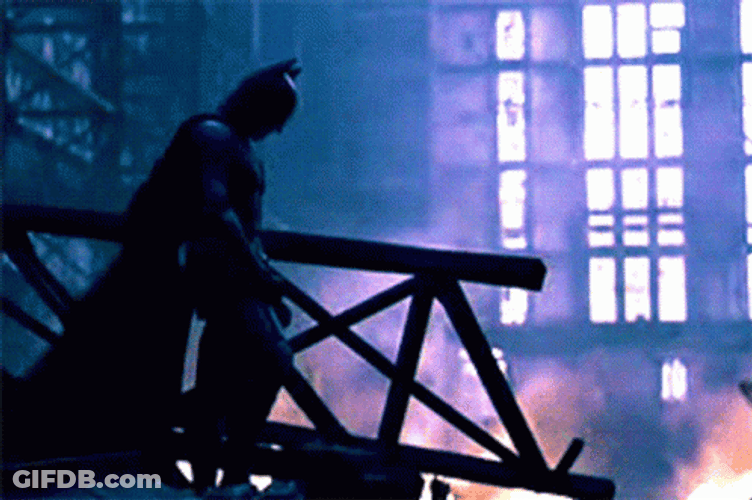 Dark Knight Batman Watching Fire GIF