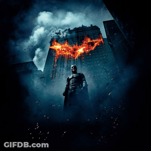 Dark Knight Burning Building GIF