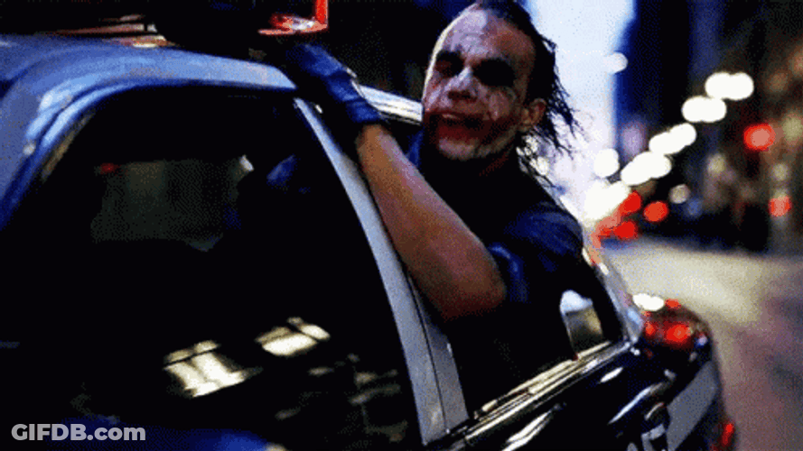 Dark Knight Window Car Joker GIF