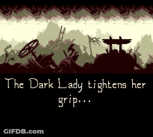 Dark Lady Tightening Grip Pixel Art GIF