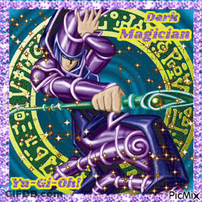 Dark Magician From Yu-Gi-Oh Holding Wand GIF