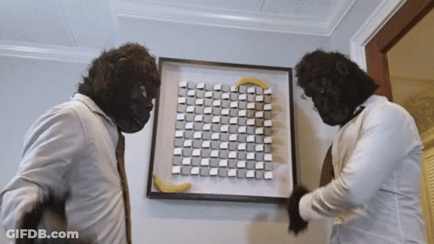 Dark Monkey Mask Guys Shaking Hands GIF