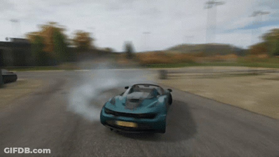 Dark Pearl Green Mclaren 720S Drifting In Circles GIF
