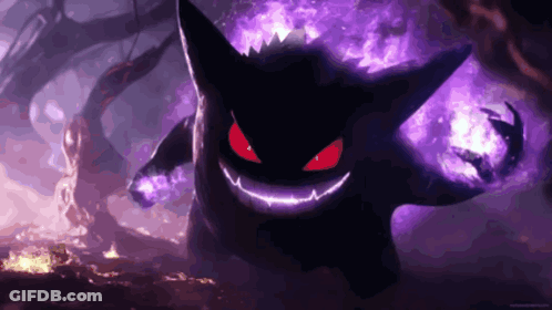 Dark Pokemon With Red Eyes And Smile GIF