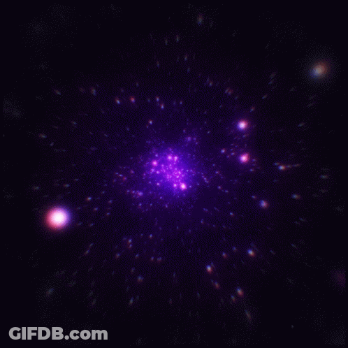 Dark Purple Background With Glowing Stars GIF