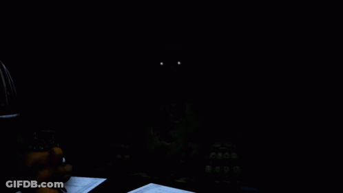 Dark Room With Bunny Saying I'm Back GIF