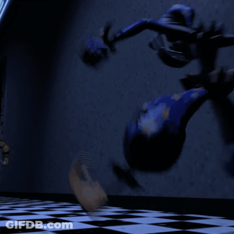 Dark Room With Checkered Floor And Nintendo Sign GIF