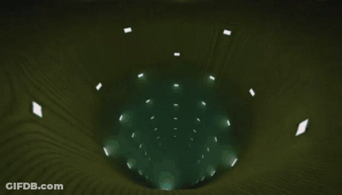 Dark Room With Few Lights On Wall And Ceiling GIF