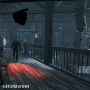 Dark Room With Flying Crow GIF
