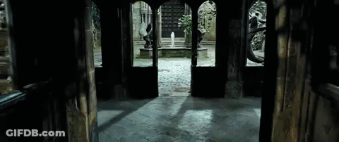 Dark Room With Fountain GIF