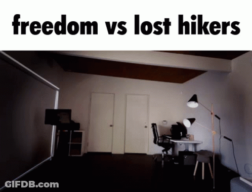 Dark Room With Freedom Vs Lost Hikers GIF