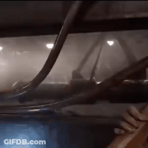 Dark Room With Smoke From Ceiling GIF