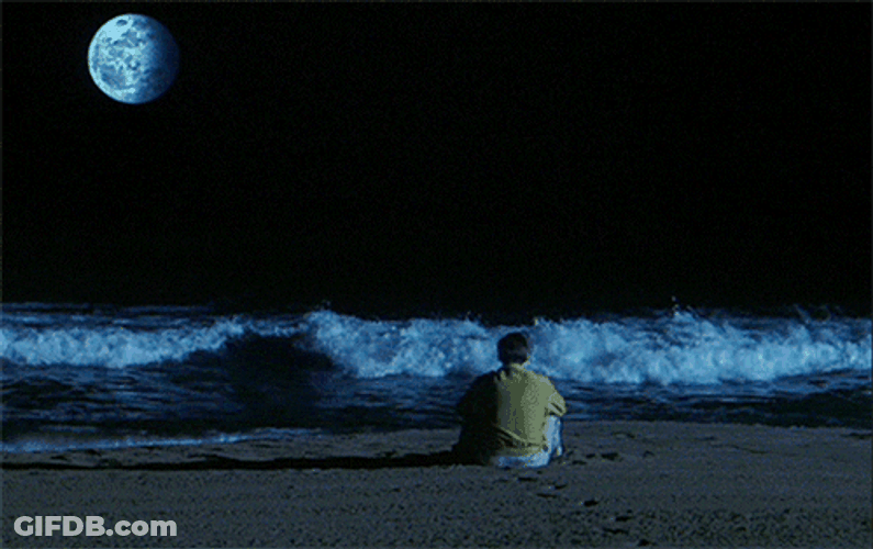 Dark Sad Beach Night Lightning GIF