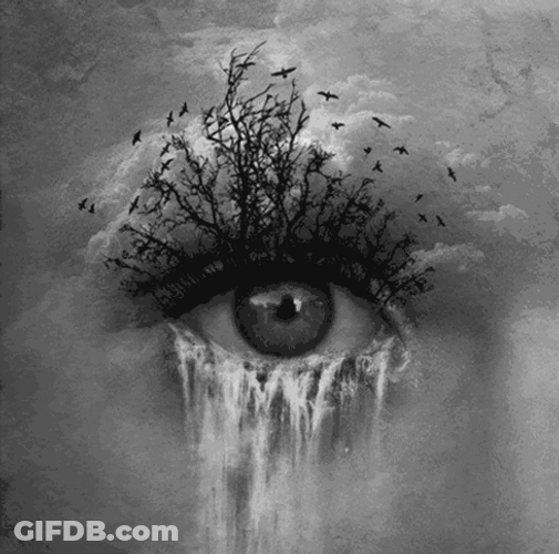 Dark Sad Gothic Eye Waterfall GIF