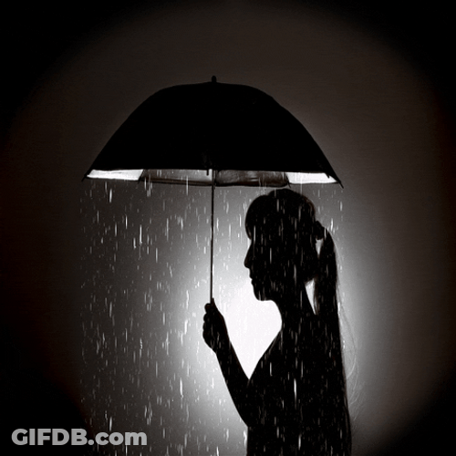 Dark Sad Trippy Umbrella Rain GIF