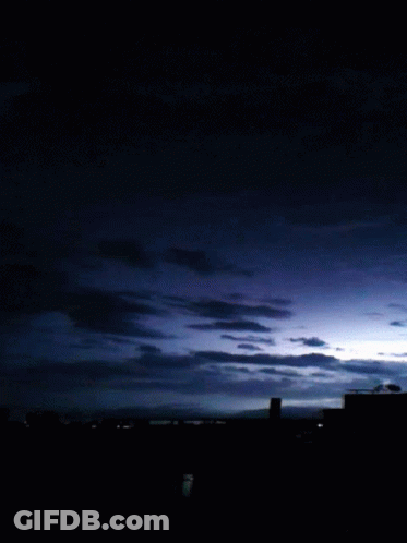 Dark Sky With Lightning Bolt GIF