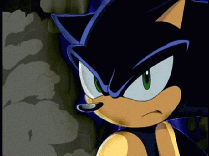 Dark Sonic Smoke Stare GIF