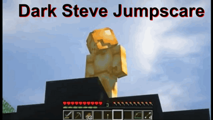Dark Steve Jump Scare GIF