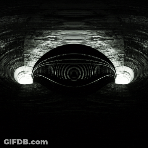 Dark Train Tunnel Illusion GIF