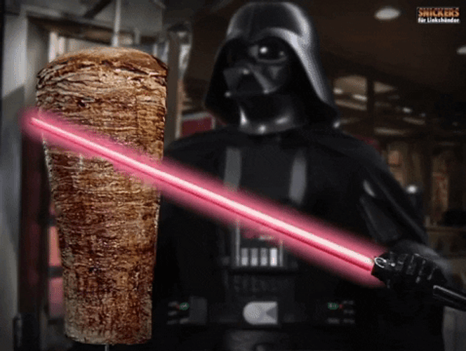 Dark Vader Slicing Shawarma Meat GIF