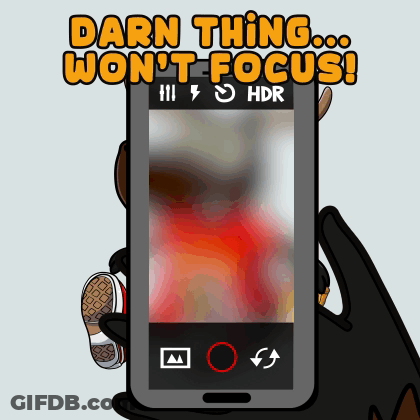 Darn Thing Won't Focus Phone Sticker GIF