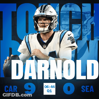 Darnold Is Playing For The Carolina Panthers And Is Holding A Football GIF