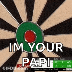 Dart Board Saying I'm Your Papi GIF