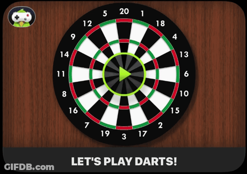 Dart Board Saying Lets Play Darts GIF
