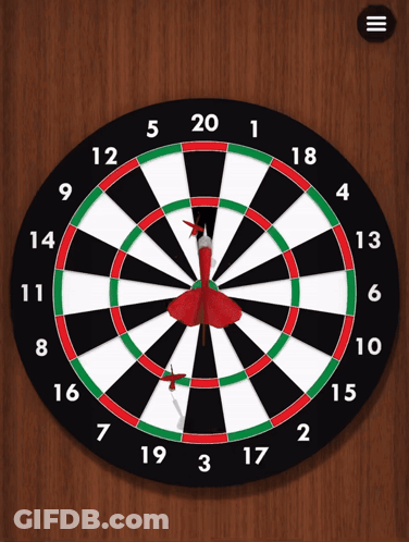Dart Board With Red Dart In Center GIF