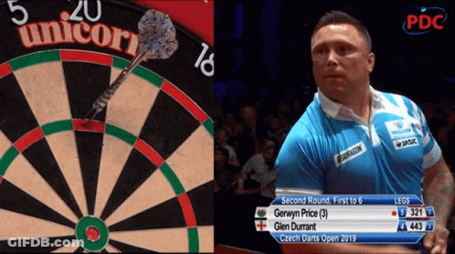Dart Board With Unicorn On Top GIF